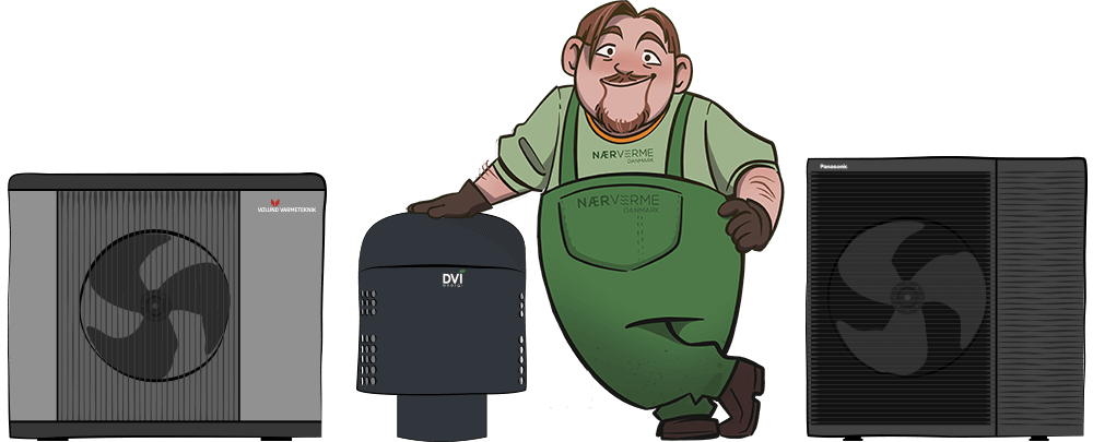 DVI, Vølund eller Panasonic luft til vand varmepumpe på abonnement.